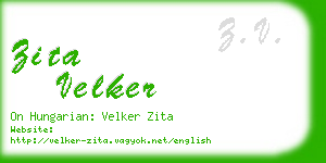 zita velker business card